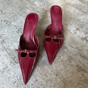 Zara burgundy mules
